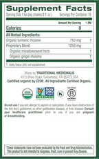 Traditional Medicinals Organic, Turmeric Tea with Ginger & Meadowsweet - Supports Normal Response to Inflammation - Kosher, Non-GMO, Caffeine-Free, Compostable - 16 Tea Bags