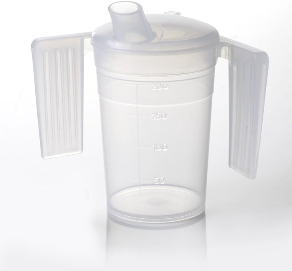 NRS Healthcare Feeder Cup with Handle with Wide Spout, White
