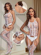 Buitifo Womens Fishnet Bodystocking Plus Size Bodysuit Sexy Tights Soft Nightwear Lingerie