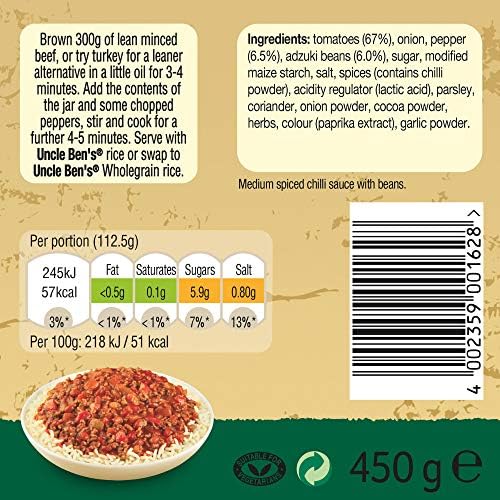 Uncle Ben's Chilli Con Carne Medium Sauce 450g