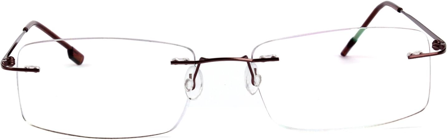 Agstum Titanium Alloy Flexible Rimless Hinged Frame Optical Eyeglasses Frames