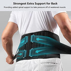 FREETOO Air Mesh Back Brace for Men Women Lower Back Pain Relief with 7 Stays, Adjustable Back Support Belt for Work, Anti-skid Lumbar Support for Sciatica Scoliosis (L(waist:44''-53''), Black)