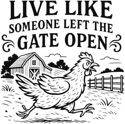 Chicken Lady Coffee Mug Rustic Farmhouse Hen Design 15oz Large White Ceramic Cup Funny Chicken Lover Gift for Women, Backyard Farmers, and Homesteaders (Gate Open)