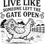 Chicken Lady Coffee Mug Rustic Farmhouse Hen Design 15oz Large White Ceramic Cup Funny Chicken Lover Gift for Women, Backyard Farmers, and Homesteaders (Gate Open)