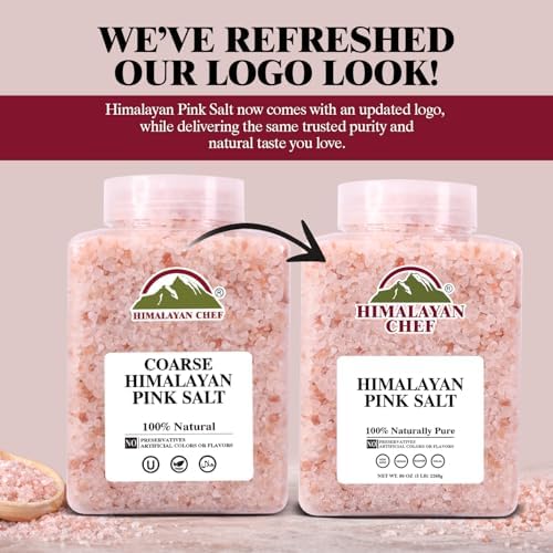 Himalayan Chef Coarse Pink Himalayan Salt, 5 lbs 2-Pack - Pure, Natural, Mineral-Rich, Kosher, Ideal for Grinder Refills, Cooking, Seasoning, Baking
