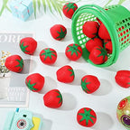 Macarrie 20 Pcs Strawberry Stress Toy Mini Fruit Squeeze Balls Small Foam Novelty Toys Slow Rising Fidget Sensory Toy Red Stress Relief Toys Kawaii Early Education Toy for Kids Adults Home School