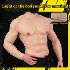 SMITIZEN Thinskin Silicone Muscle Suit With Arms, Fake Male Chest Fake Abs for Adult Cosplay Costumes for Halloween Carnival
