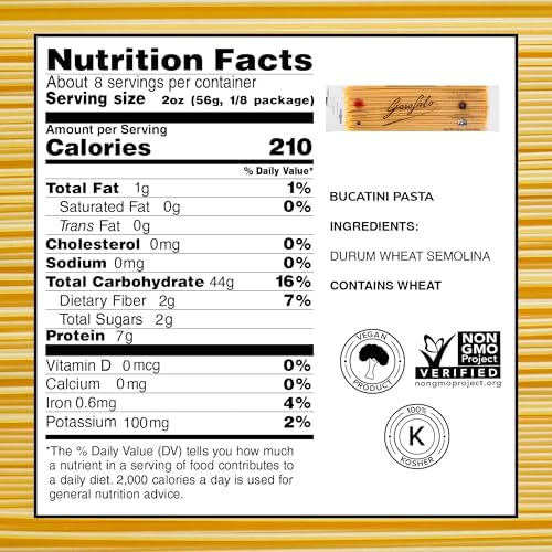 Garofalo – Premium Durum Wheat Semolina Bucatini Pasta, Italian Made, Bronze-Drawn, Al-Dente, One-Ingredient Pasta (2 pack)