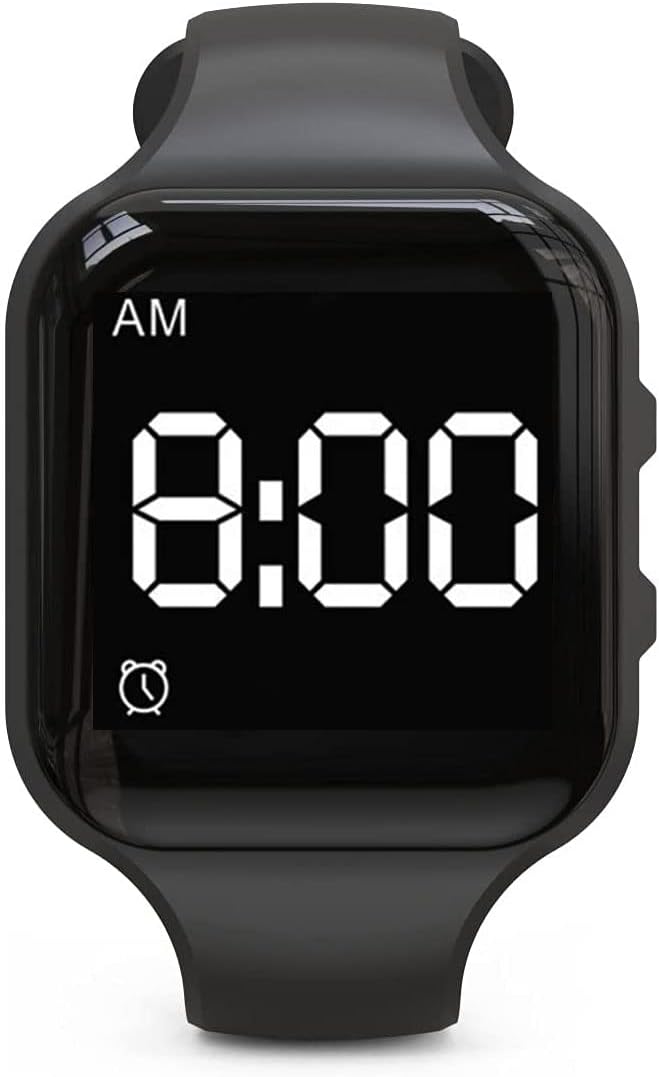 Vibrating Alarm Watch Water Resistant Wake Up Wristband Silent Pill Reminder Watch - with Timer and 15 Daily Alarms