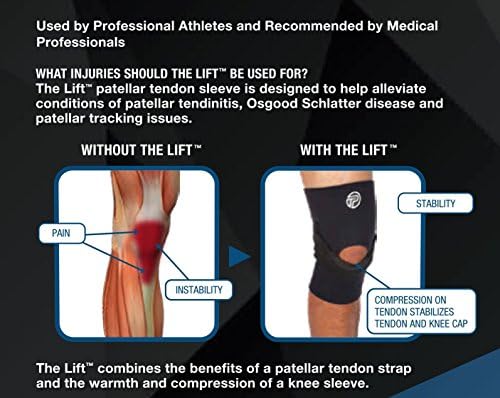 Pro-Tec Athletics The Lift Knee Support, Patellar Strap Combines with Compression Sleeve Support to Improve Patellar Alignment and Stability