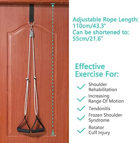 Shoulder Pulley, Over The Door Pulley System for Shoulder Rehab, Shoulder Exercise Pulley for Physical Therapy, Assisting Rotator Cuff Recovery, Increase Flexibility Stretching, Range of Motion