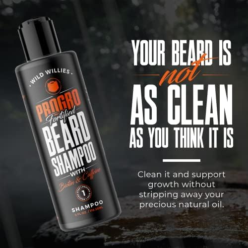 Wild Willies Beard Shampoo with Biotin & Caffeine - Nourishes & Strengthens - Moisturizing Anti-Dandruff Face Wash for Men of All Beard Types