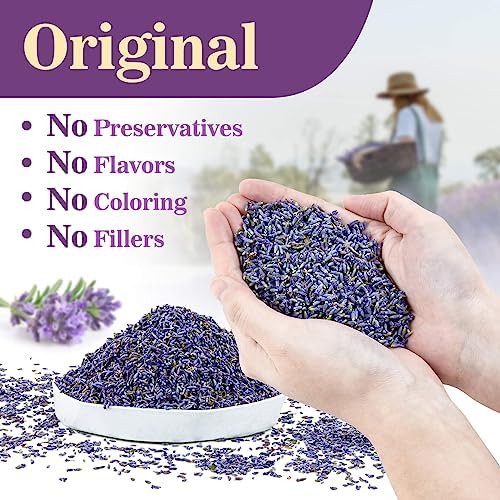Sukh 3OZ Dried Lavender Flowers - Lavender Buds Sachets Bags for Drawers Closets Fresh Scents Lavenders Sachet Bags Dried Flowers for Patry Birthday Bridal Shower Organic Bulk