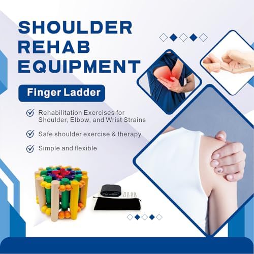 Finger Ladder for Shoulder Rehab – Rainbow Hand and Shoulder Therapy Equipment, Over Door Finger Exerciser for Physical Therapy, Compatible with Shoulder Pulley Systems (Colorful)