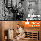 2KW 110V Sauna Heater with Plug, Electric Sauna Heater, 3h Timer for Small Sauna Rooms (100 Cu.Ft.), Dry Sauna Heater, No Wiring Needed Sauna Stove