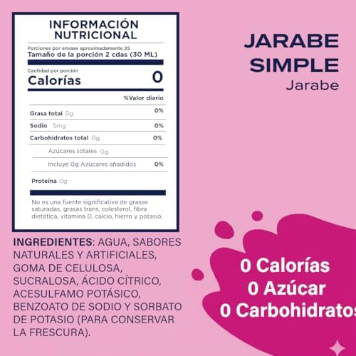 Jordan's Skinny Syrups Sugar Free Simple Syrup - 0 Calories 0 Sugar 0 Carbs - Gluten Free, Keto Friendly, Made in the USA