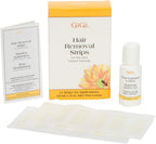 Gigi Wax Strips for Hair Removal – 12 Facial Wax Strips for Women with Post Epilation Lotion, At Home Waxing Kit
