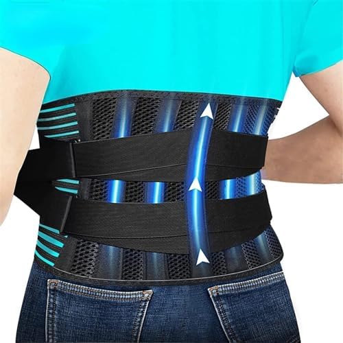 Lower Back Lumbar Support Belt Waist Brace Posture Men Women Corset Spine Decompression Waist Trainer Pain Relief Heavy Lift Work Shoulder Straps Brace(2XL)