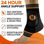 Treat My Feet Compression Ankle Brace with Silicone Ankle Support and Copper - Plantar Fasciitis Brace for Foot Pain & Achilles Tendonitis Relief - Ankle Brace for Women & Men - Large Size