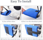 Non-Slip Pedal Protection Pad, Perfect Foot and Leg Rest, Wheelchair Accessory for Foot Rest Replacement. Wheelchair Mat Cover (1 Pair)(Blue)