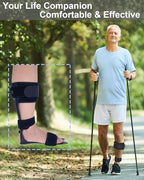 AFO Drop Foot Brace Medical Ankle Foot Orthosis Support Foot Drop Postural Correction Brace (Large, Left)