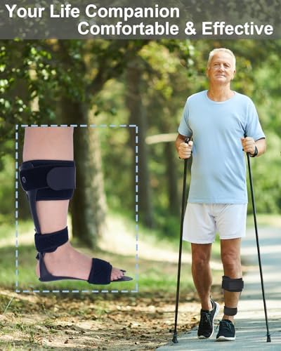 AFO Drop Foot Brace Medical Ankle Foot Orthosis Support Foot Drop Postural Correction Brace (Large, Left)