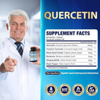 Organic Cadane 2 Packs Quercetin Supplements Capsules, 6in1 with Turmeric, Berberine, Stinging Nettle, Black Seed, Black Pepper - Supports Immune System - 4 Months Supply