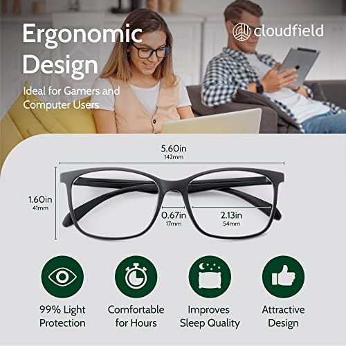 Cloudfield Anti Blue Light Glasses - Non Prescription, Durable with Case