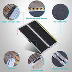 Portable Wheelchair Ramp 4FT, Anti-Slip Aluminum Folding Portable Ramp, Wheelchair Ramps for Home, Weight Capacity Up to 800 LBS, with Transition Plates Above and Below, Loading Dock Plates