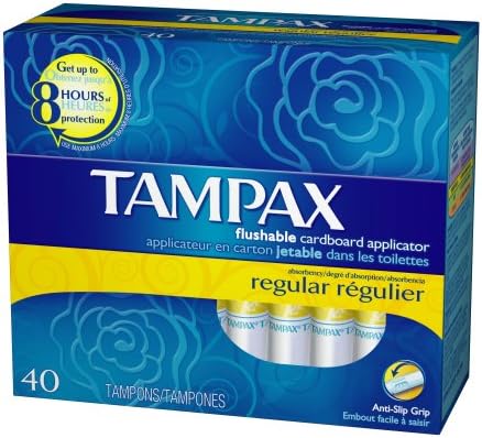 Tampax Regular, 40-Count Packages (Pack of 2)