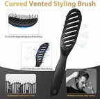 Hair Brush for Men, DUAIU 7Pcs Combs for Men, Hair Styling Comb Set with Vent Hair Brushes, Quiff Round Hair Brush, Wide Tooth Combs, Texture Comb for Blow Drying, Detangling, Grooming, Hairdressing