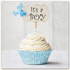Baby Shower Napkins for Boy Blue | Paper Napkins 20 Count 3-Ply Tissue | Decoupage Lunch Dinner Disposable Napkins -13" x 13" (Unfolded) It's a Boy