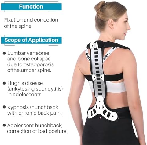 Posture Corrector Back Support for Hunched Back, Kyphosis and Vertebral Compression Fracture Men and Women (Medium)