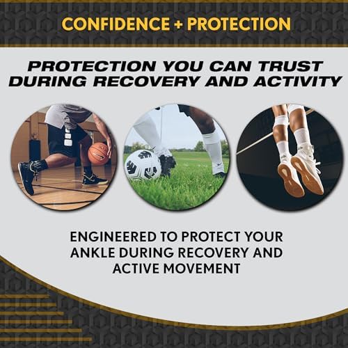 Ultra Zoom Ankle Brace for Sprained Ankle Recovery & Sports Support – Soft Shell Hinged Stabilizing Brace for Soccer, Basketball, Volleyball, Football – Men & Women Athletic Injury Prevention