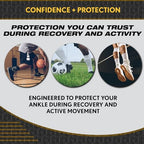 Ultra Zoom Ankle Brace for Sprained Ankle Recovery & Sports Support – Soft Shell Hinged Stabilizing Brace for Soccer, Basketball, Volleyball, Football – Men & Women Athletic Injury Prevention