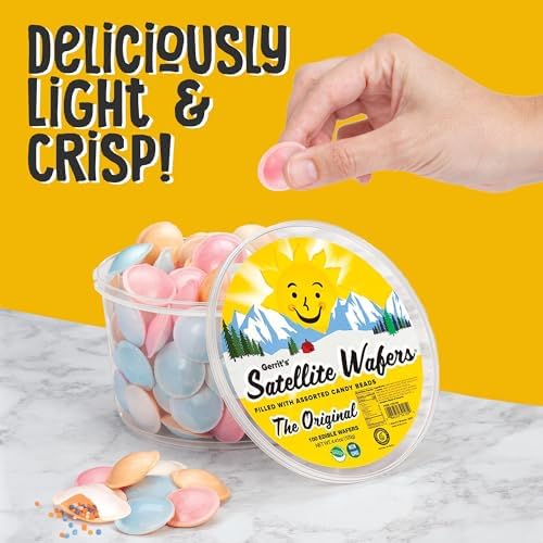 Gerrit's Original Satellite Wafers, Filled with Assorted Candy Beads, 100 Count Tub (4.41 oz)