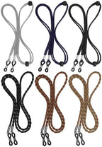 BILIONE 6 Pcs Eyeglasses Strap for Men & Women, Leather Eye Glasses Holders Around Neck, Dark Colors Glasses Chain