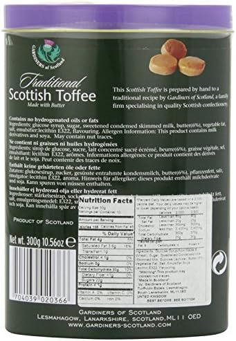 Gardiners of Scotland Handmade Fudge, Scottish Thistle Traditional Scottish Butter Toffees 10.6 Ounce Tin