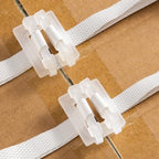 100 Pack Box Packing Strapping Buckles Plastic Manual Banding Clip Gripper Seals for Packaging Strapping Banding Roll Polyester Strapping 1/2 Inch Strap Coil Polyester Pull Tape Pull Webbing