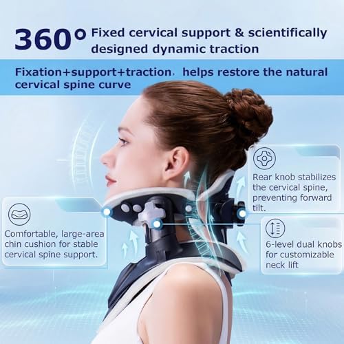 ALPHAY Neck Stretcher Cervical Traction,Neck Braces for Neck Pain and Support,Adjustable Cervical Traction Devices for Home Use,Neck Decompression Device and Revive Cervical Spine
