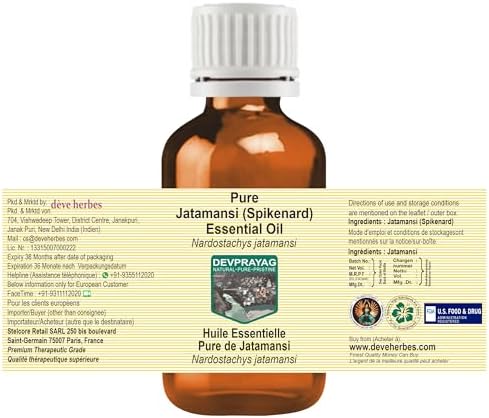 Pure Jatamansi (Spikenard) Essential Oil (Nardostachys jatamansi) Steam Distilled 30ml (1 oz)