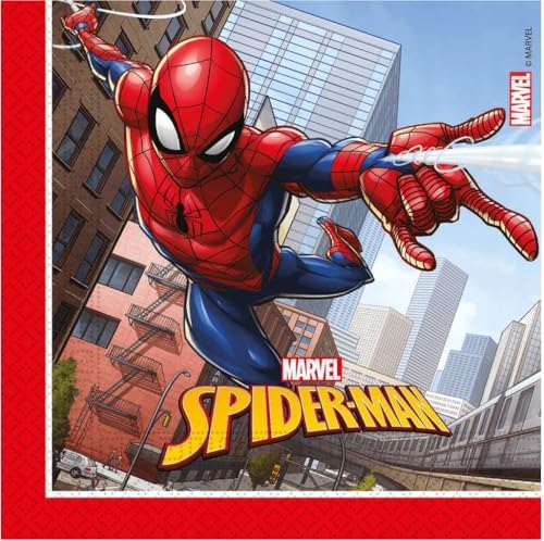 Procos - Folat Napkins FSC Spider-Man 33x33cm-20 Pieces, Multicolor (93865P)