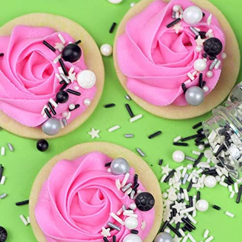 Sprinkles for Cake Decorating Edible Cake Decorations Fancy Soccer Sprinkles, Black and White Cake Cupcake Decorations Ice Cream Toppings for Cupcake Decorating