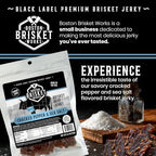 Boston Brisket Works - Black Label Premium Beef Brisket Jerky - Black Pepper & Sea Salt Flavor