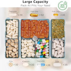 FYY Daily Pill Organizer,7 Compartments Portable Travel Pill Case/Box for Purse Pocket to Hold Vitamins,Cod Liver Oil,Supplements and Medication-SkyBlue, [Folding Design]