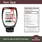 Peruvian Yacon Syrup a 100% Natural Sweetener - Low Glycemic Index - Vegan - Organic - Substitute for Sugar, Honey and Molasses - Packed with FOS (fructooligosaccharide) a Prebiotic Fiber and Inulin - In an Easy Squeeze Dripless Bottle by Wholefort