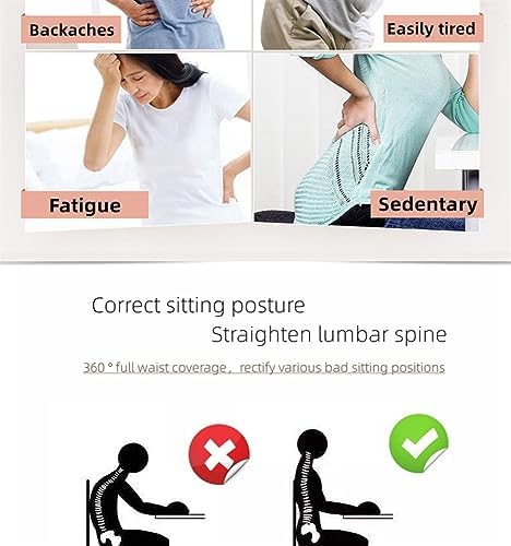 Leather Lumbar Brace Belt for Lower Back Pain Relief, Back Posture Corrector Spine Decompression Waist Support Belt for Elderly Sedentary Pain Relief(Medium)