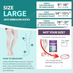 BraceAbility Anti Embolism Compression Stockings - Thigh High Medical TED Hose 15-20 mmHg with Top Toe Inspection Hole for Men, Women, Post Surgery Recovery, Varicose Veins, DVT Prevention (L)