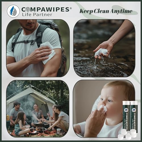 500 PCS Compressed Towel Tablets - Travel Disposable Towels, Compressed Hiking Toilet Paper, Wilderness Wipes, Compact Toilet Paper, Disposable Compressed Face Towel for Camping, Backpacking & Beauty