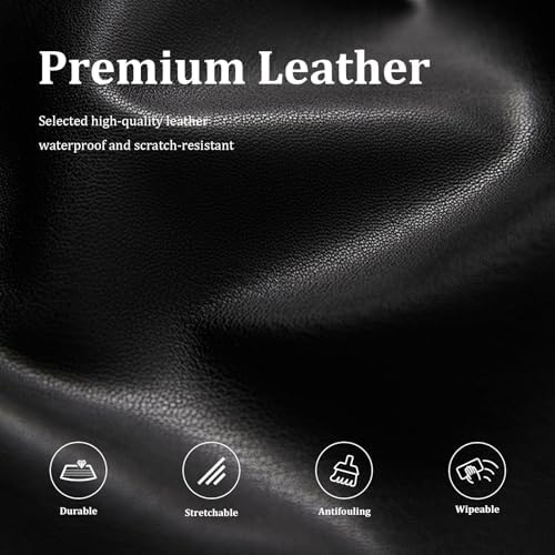 Leather Massage Table Cover Protector Wipeable Massage Table Cover Fitted Replacement Sheet Covers for Massage Bed/Spa Bed/Lash Beds, Fits 28-32" Wide (Black, 1Pcs)